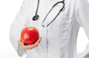 doctor advising healthy food